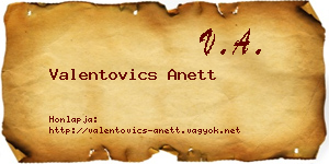 Valentovics Anett névjegykártya