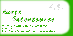 anett valentovics business card